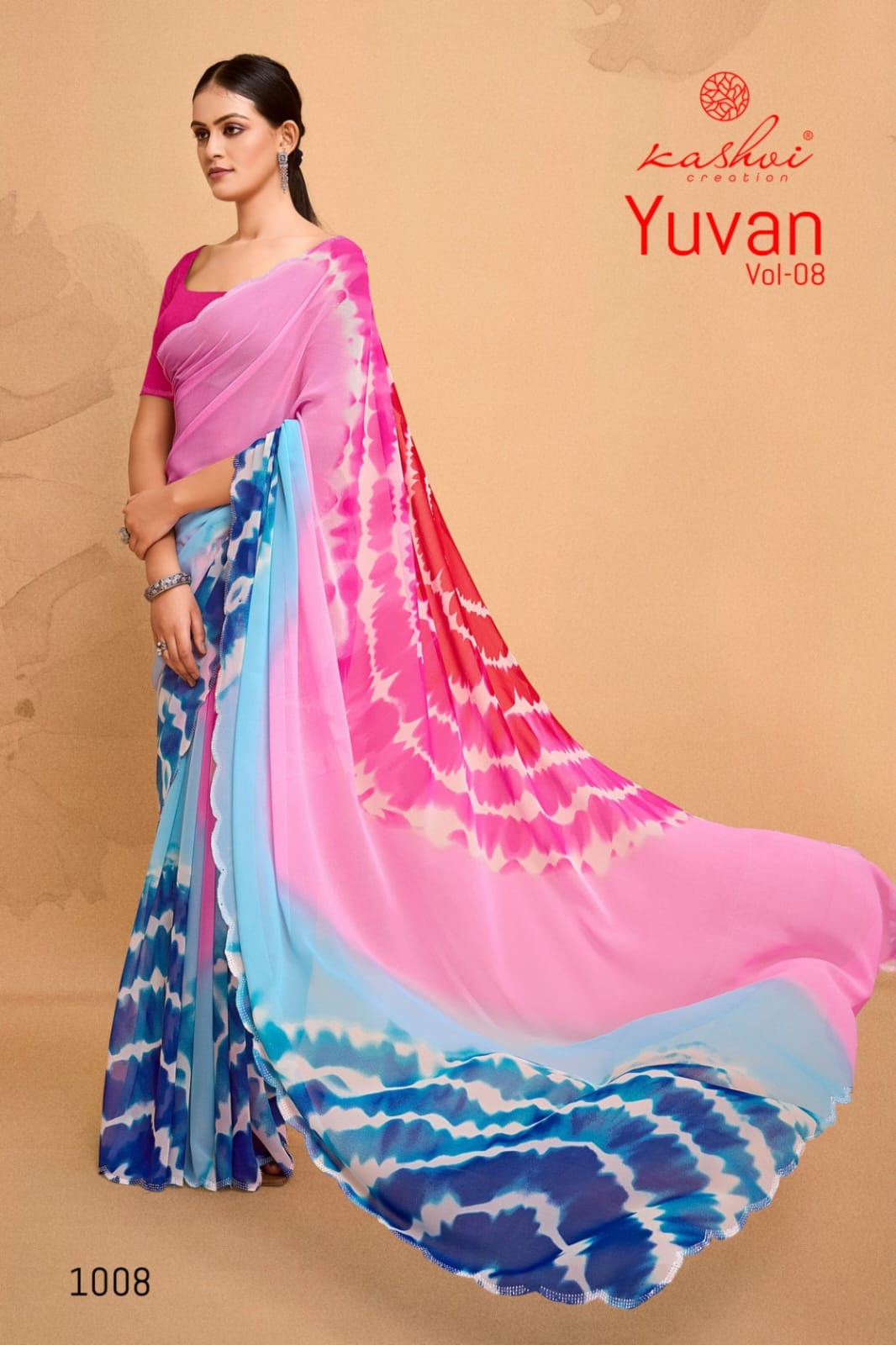 Yuvan Vol 7 By Kashvi Laheriya Printed Georgette Sarees Wholesale Shop In Surat
